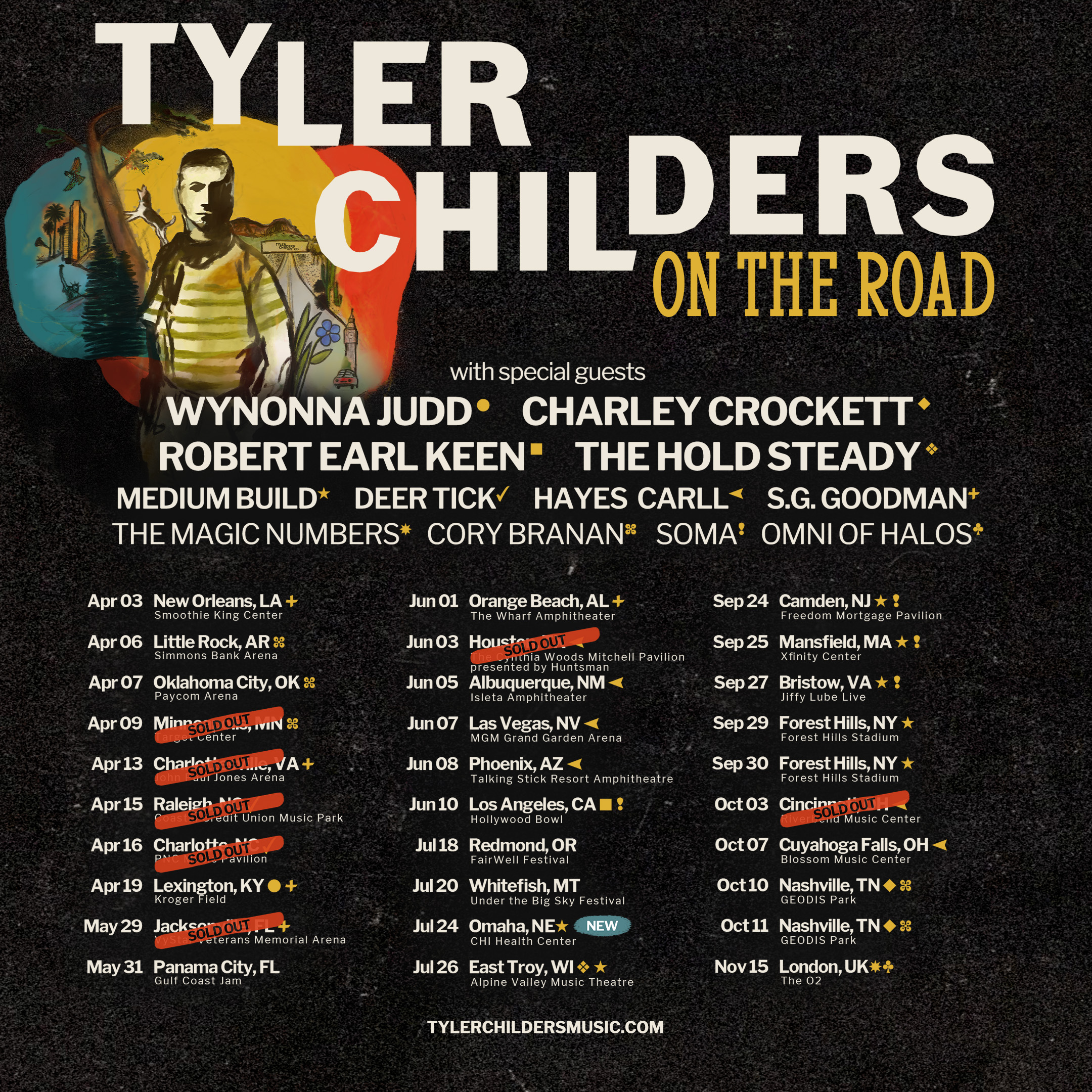 Tyler Childers On the Road Tour Poster 2025